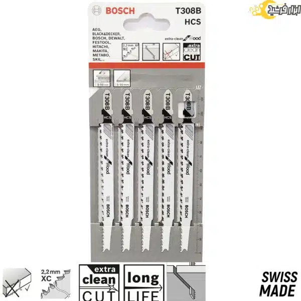 تیغ اره عمودبر بلند بوش اصلی مخصوص MDF مدل T308B بسته 5 عددی - Image 3