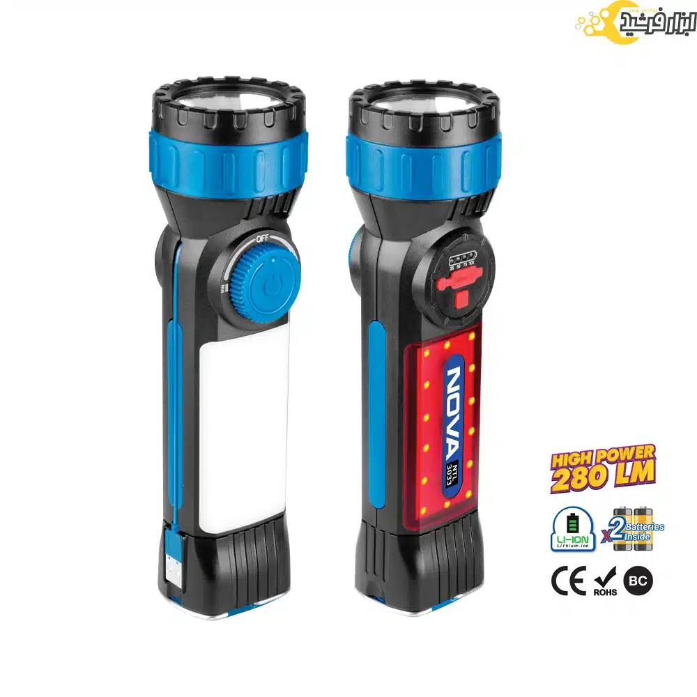 چراغ قوه لیتیوم حرفه ای نووا مدل NTL-3033