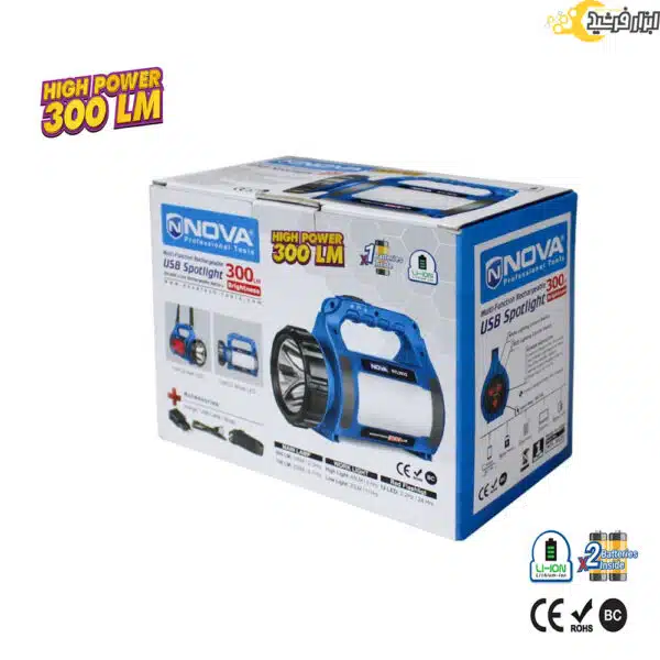 چراغ قوه لیتیوم حرفه ای نووا مدل NTL-3025 - Image 2