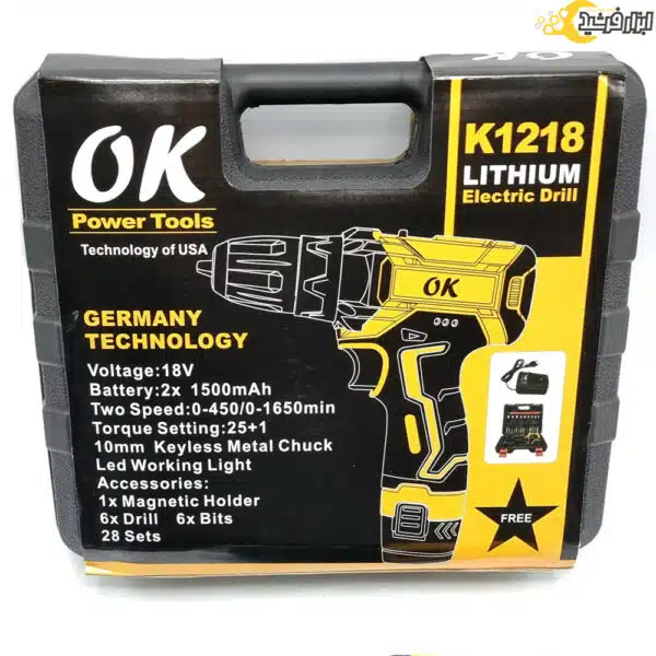 دریل شارژی چکشی 18 ولت اوکی مدل K1218T - Image 3