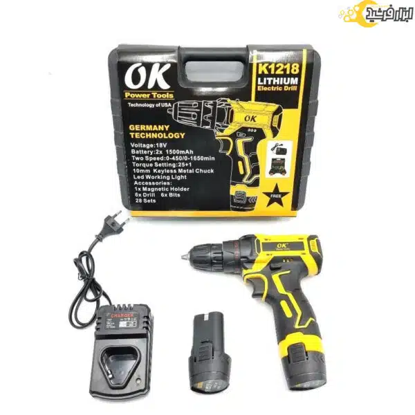 دریل شارژی چکشی 18 ولت اوکی مدل K1218T - Image 2